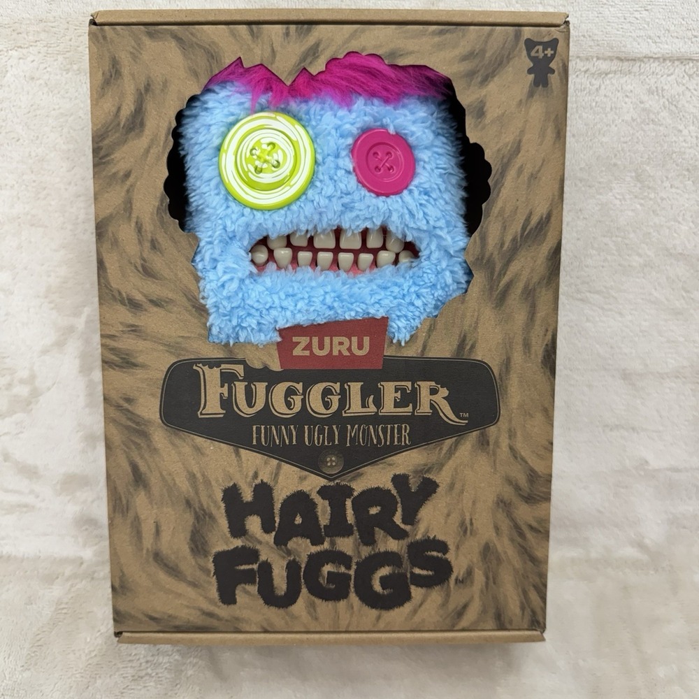 ZURU Fuggler Hairy Fuggs Sasquoosh Tuft Blue Plush Monster New In Box